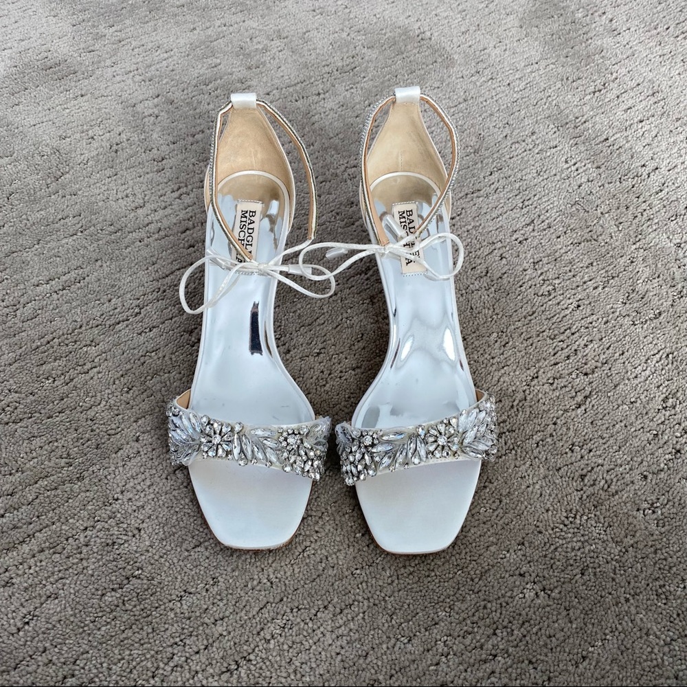 Badgley Mischka Women's Blossom Ankle Tie Embellished Sandals 8.5